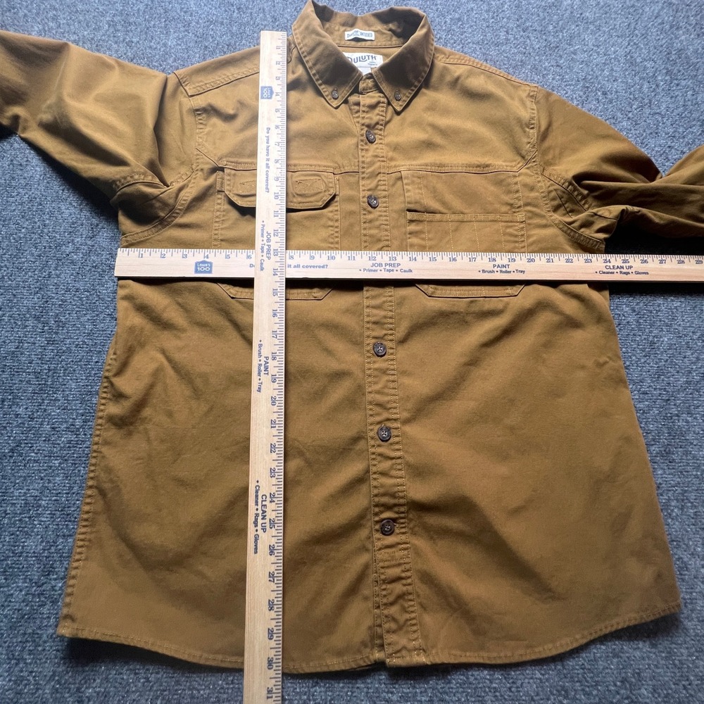 Duluth Men's DuluthFlex Fire Hose Lightweight WorkShirt Brown Tan Workwear Large - Picture 6 of 14
